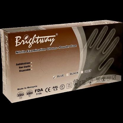 Picture of BRIGHTWAY BLUE NITRILE GLOVES CASE M