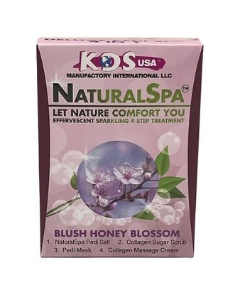 Picture of KDS BLUSH HONEY BLOSSOM NATURAL SPA 4 STEP PEDICURE KIT SINGLE BOX