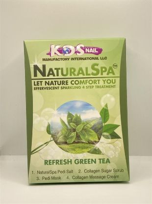 Picture of KDS REFRESH GREEN TEA NATURAL SPA 4 STEP PEDICURE KIT SINGLE BOX