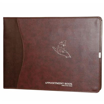 Picture of BERKELEY  SALON APPOINTMENT BOOK BURGUNDY BROWN LEATHER BINDER 8 COLUMN