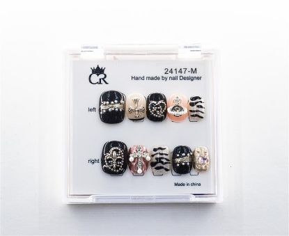 Picture of CROWN HAND PAINTED PRESS-ON NAILS - 24147-M