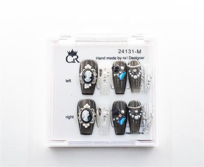 Picture of CROWN HAND PAINTED PRESS-ON NAILS - 24131-M