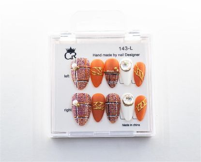 Picture of CROWN HAND PAINTED PRESS-ON NAILS - 143-L