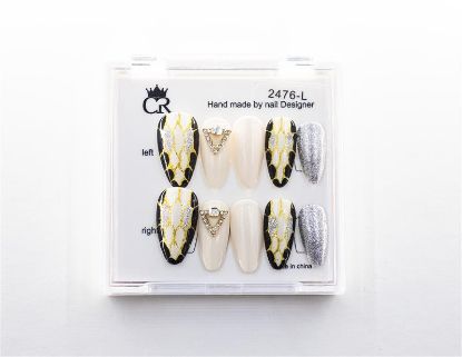 Picture of CROWN HAND PAINTED PRESS-ON NAILS - 2476-L