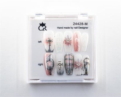 Picture of CROWN HAND PAINTED PRESS-ON NAILS - 24428-M