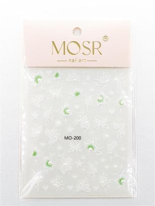 Picture of WHITE & GREEN PEARL STICKERS - MO-200