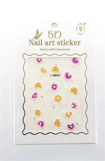 Picture of 5D NAIL ART STICKER PINK AND ORANGE FLORAL - Z-D8501