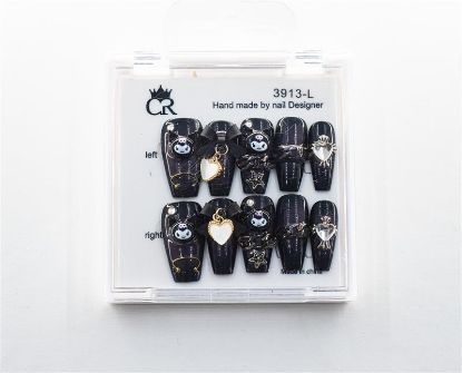 Picture of CROWN HAND PAINTED PRESS-ON NAILS - 3913-M