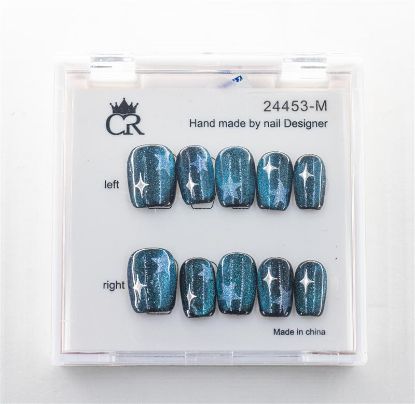 Picture of CROWN HAND PAINTED PRESS-ON NAILS - 24453-M