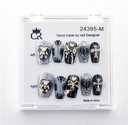 Picture of CROWN HAND PAINTED PRESS-ON NAILS - 24395-L