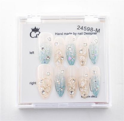 Picture of CROWN HAND PAINTED PRESS-ON NAILS - 24598-M