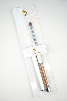 Picture of CROWN SILVER SQUARE GEL BRUSH #6