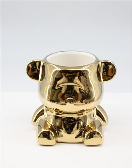 Picture of TEDDY BEAR BRUSH HOLDER - GOLD