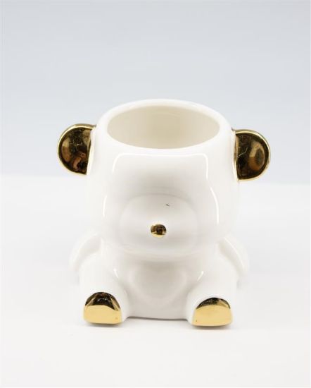 Picture of TEDDY BEAR BRUSH HOLDER - WHITE