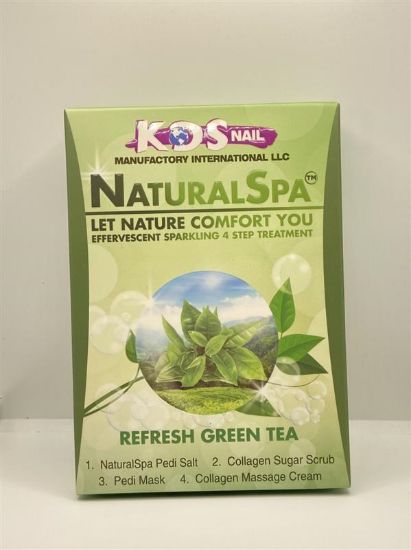 Picture of KDS REFRESH GREEN TEA NATURAL SPA 4 STEP PEDICURE KIT SINGLE BOX