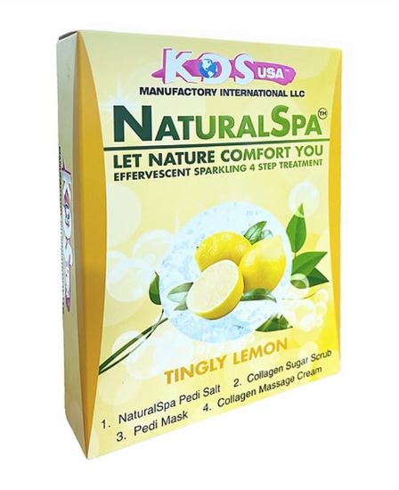 Picture of KDS TINGLY LEMON NATURAL SPA 4 STEP PEDICURE KIT SINGLE BOX