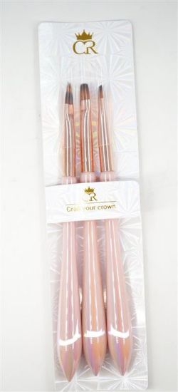 Picture of CROWN PINK IRIDESCENT BRUSH 3PCS