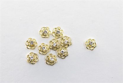 Picture of GOLD FLOWER WITH DIAMOND CHARMS