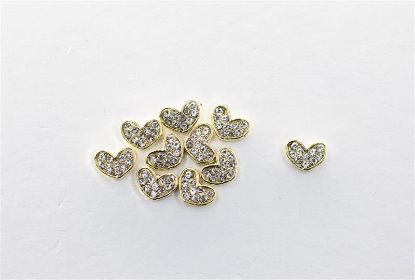 Picture of GOLD WITH DIAMONDS HEART CHARMS