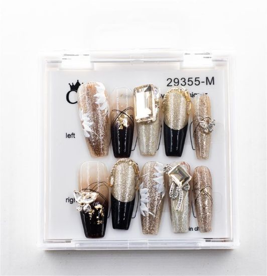 Picture of CROWN HAND PAINTED PRESS-ON NAILS - STYLE 29355-M