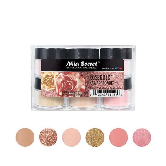 Picture of MIA SECRET ROSE GOLD ACRYLIC POWDER 6 PCS MIX COLLECTION 1/4 OZ