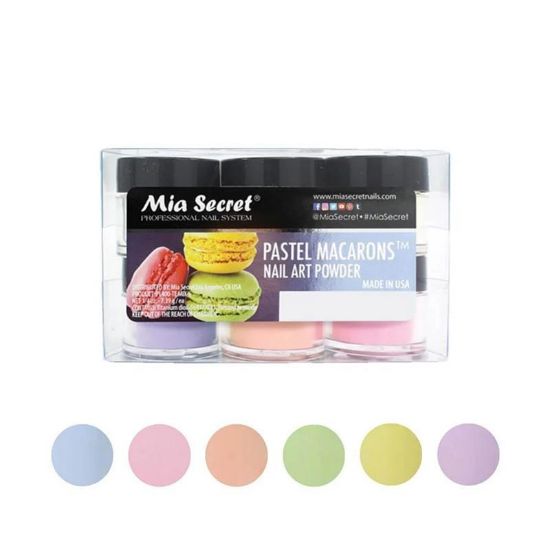 Picture of MIA SECRET PASTEL MACARONS ACRYLIC POWDER 6 PCS COLLECTION MIX