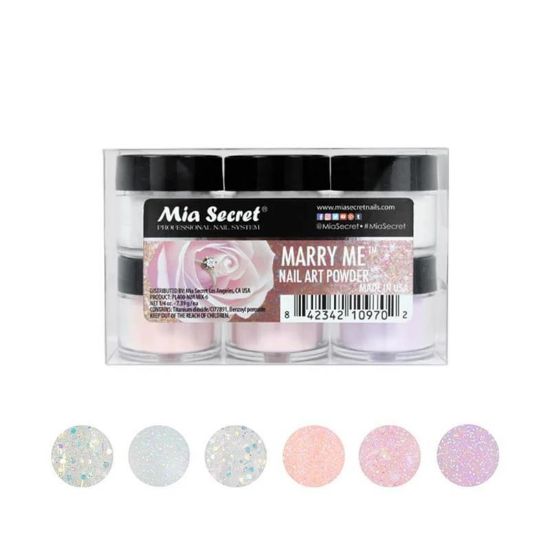 Picture of MIA SECRET MARRY ME ACRYLIC POWDER COLLECTION 6 PCS MIX 1/4 OZ