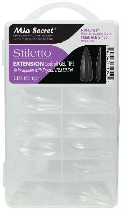 Picture of MIA SECRET EXTENSION SOFT GEL TIPS STILETTO CLEAR 120PCS