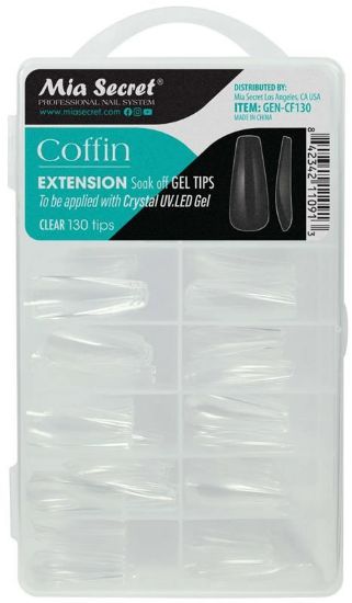 Picture of MIA SECRET EXTENSION SOFT GEL TIPS COFFIN CLEAR 130PCS