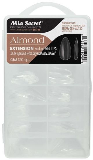 Picture of MIA SECRET EXTENSION SOFT GEL TIPS ALMOND CLEAR 120PCS