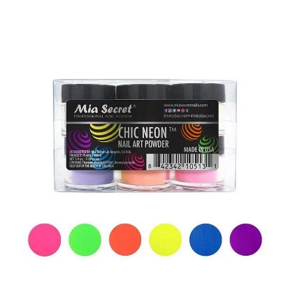 Picture of MIA SECRET CHIC NEON ACRYLIC POWDER 6 PCS MIX COLLECTION 1/4 OZ