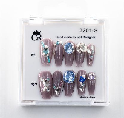 Picture of CROWN HAND PAINTED PRESS-ON NAILS - STYLE 3201