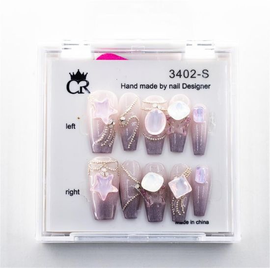 Picture of CROWN HAND PAINTED PRESS-ON NAILS - STYLE 3402