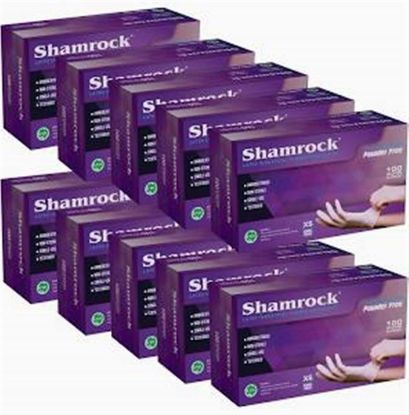 Picture of SHAMROCK GLOVES XS LATEX POWDER FREE DISPOSABLE GLOVES 1 SINGLE BOX 100 PCS 1 BOX