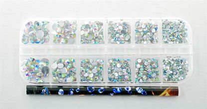 Picture of IRIDESCENT RHINESTONES WITH PICKER 12PC