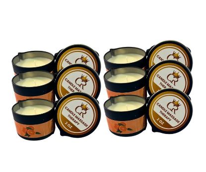 Picture of CROWN MASSAGE CANDLE ORANGE 12PCS