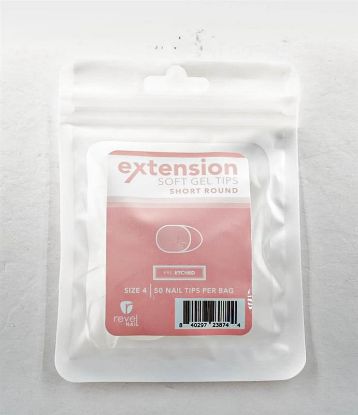 Picture of REVEL SOFT GEL TIP REFILL SHORT ROUND #4 50PCS