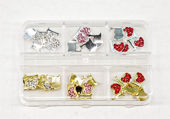 Picture of FASHION JEWELRY RED HEART GLITTER 6PC STYLE 2
