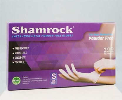 Picture of SHAMROCK GLOVES S LATEX POWDER FREE DISPOSABLE GLOVES 1 SINGLE BOX 100 PCS 1 BOX