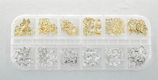 Picture of FASHION NAIL ART SILVER & GOLD CHARMS 12PC STYLE 1