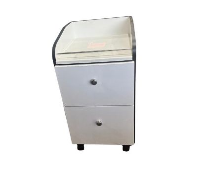 Picture of SMALL PEDICURE CART WHITE WITH BLACK STRIPE