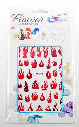 Picture of FLOWER BRAND STICKER - RED XF3282