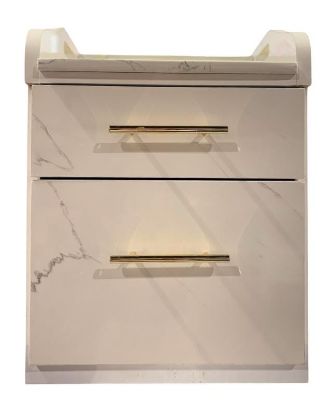 Picture of PEDI CART WHITE WITH GOLD STRIPES AND HOLDER SLOTS