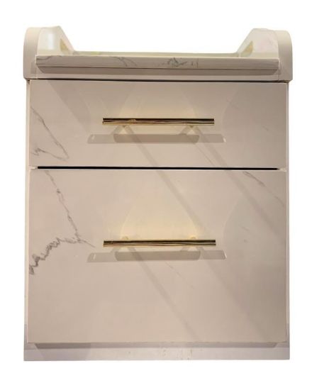 Picture of PEDI CART WHITE WITH GOLD STRIPES AND HOLDER SLOTS