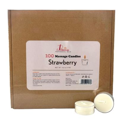 Picture of IPRINCESS 100 MASSAGE CANDLES STRAWBERRY 100PCS