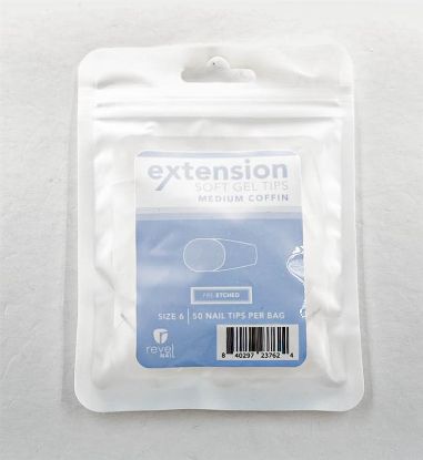 Picture of REVEL SOFT GEL TIP REFILL MEDIUM COFFIN #6 50PCS