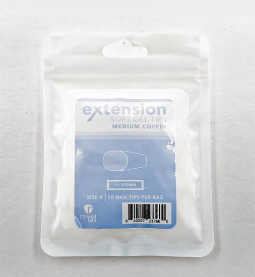 Picture of REVEL SOFT GEL TIP REFILL MEDIUM COFFIN #4 50PCS