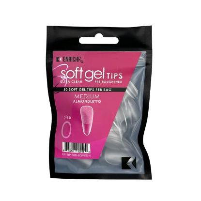 Picture of KUPA GELFINITY ENRICHRX SOFT GEL TIPS - REFILL - ALMONDLETTO MEDIUM - SIZE 8 - 50 PACK