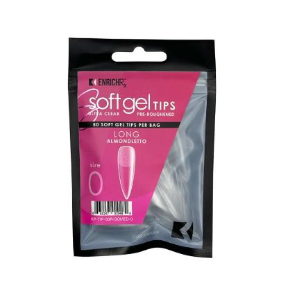 Picture of KUPA GELFINITY ENRICHRX SOFT GEL TIPS - REFILL - ALMONDLETTO LONG - SIZE 10 - 50 PACK