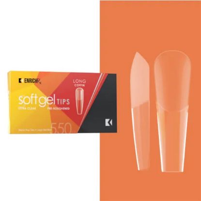 Picture of KUPA GELFINITY ENRICHRX SOFT GEL TIPS COFFIN LONG - 550 COUNT